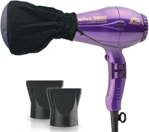 Parlux 3800 Eco-Friendly Ionic & Ceramic Violet Hair Dryer   M Hair Designs Metal Mesh Diffuser (Bundle) – Lightweight, Fast-Drying, Frizz-Control Blow Dryer for Salon-Quality Styling