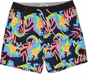 Party Pants USA Men’s Swim Trunks, Characters, Stretch Swimming Board Shorts, 5.5” Inseam