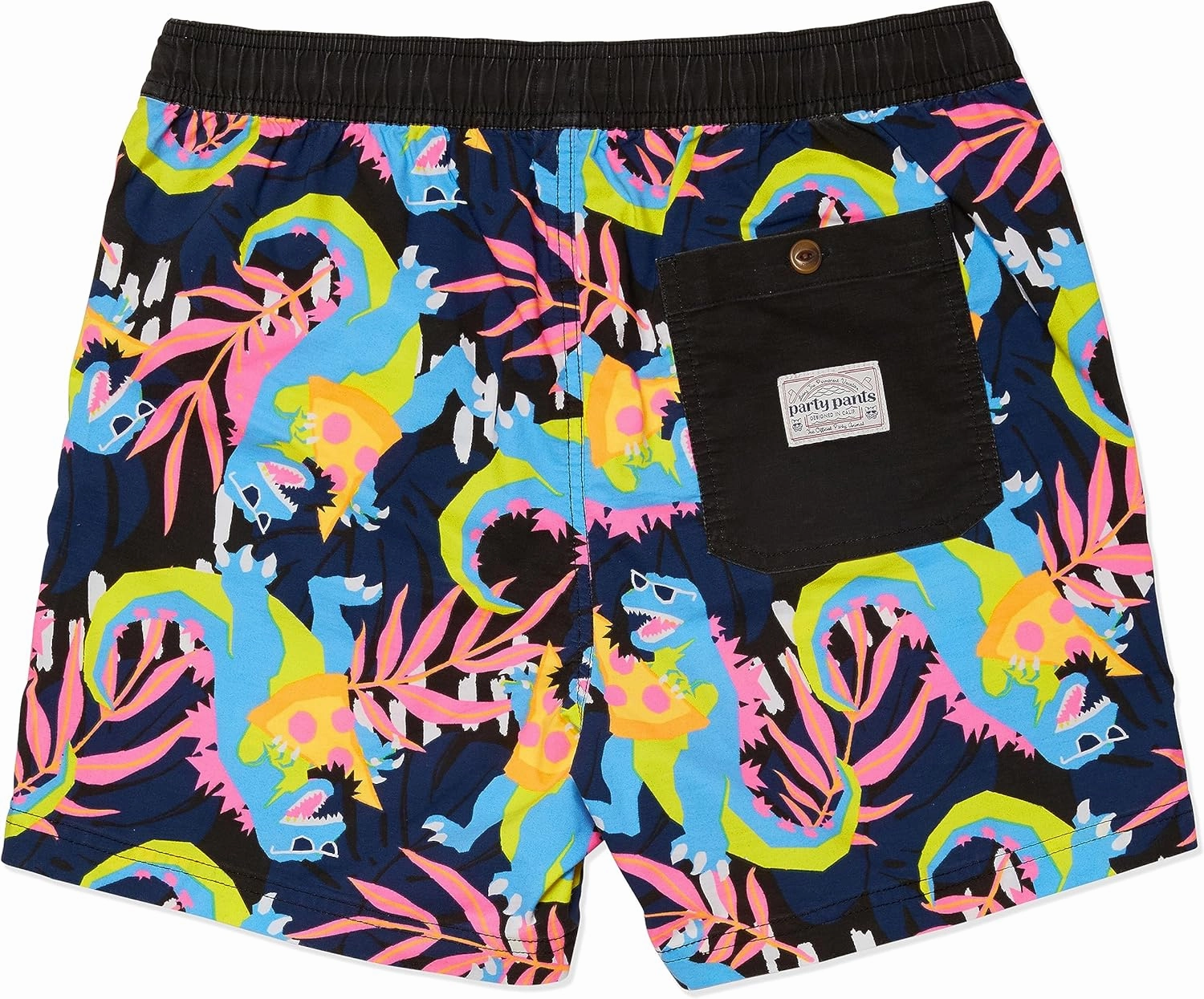 Party Pants USA Men’s Swim Trunks, Characters, Stretch Swimming Board Shorts, 5.5” Inseam