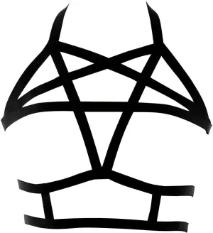 Pentagram Body Harness for Women Bra Lingerie cage Top Punk Plus Size Chest Strap Belts Halloween Festival Rave