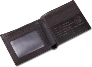 Personalized Engraved Leather Wallet for Boyfriend Husband from Wife Girlfriend - I Love You - Mens Custom Love Message Bifold Wallets - Valentines Day Christmas Birthday Anniversary Wedding Gift
