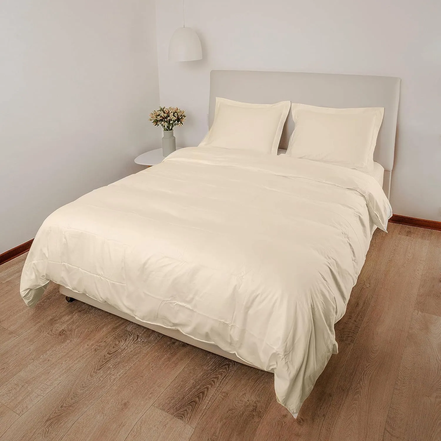 Peru Pima Duvet Cover Set – King/Cal King, 100% Peruvian Pima Cotton, Percale, 415 Thread Count, Cooling & Breathable, Hidden Zipper, Hotel-Quality Soft Bedding, 3 Pieces, Ivory