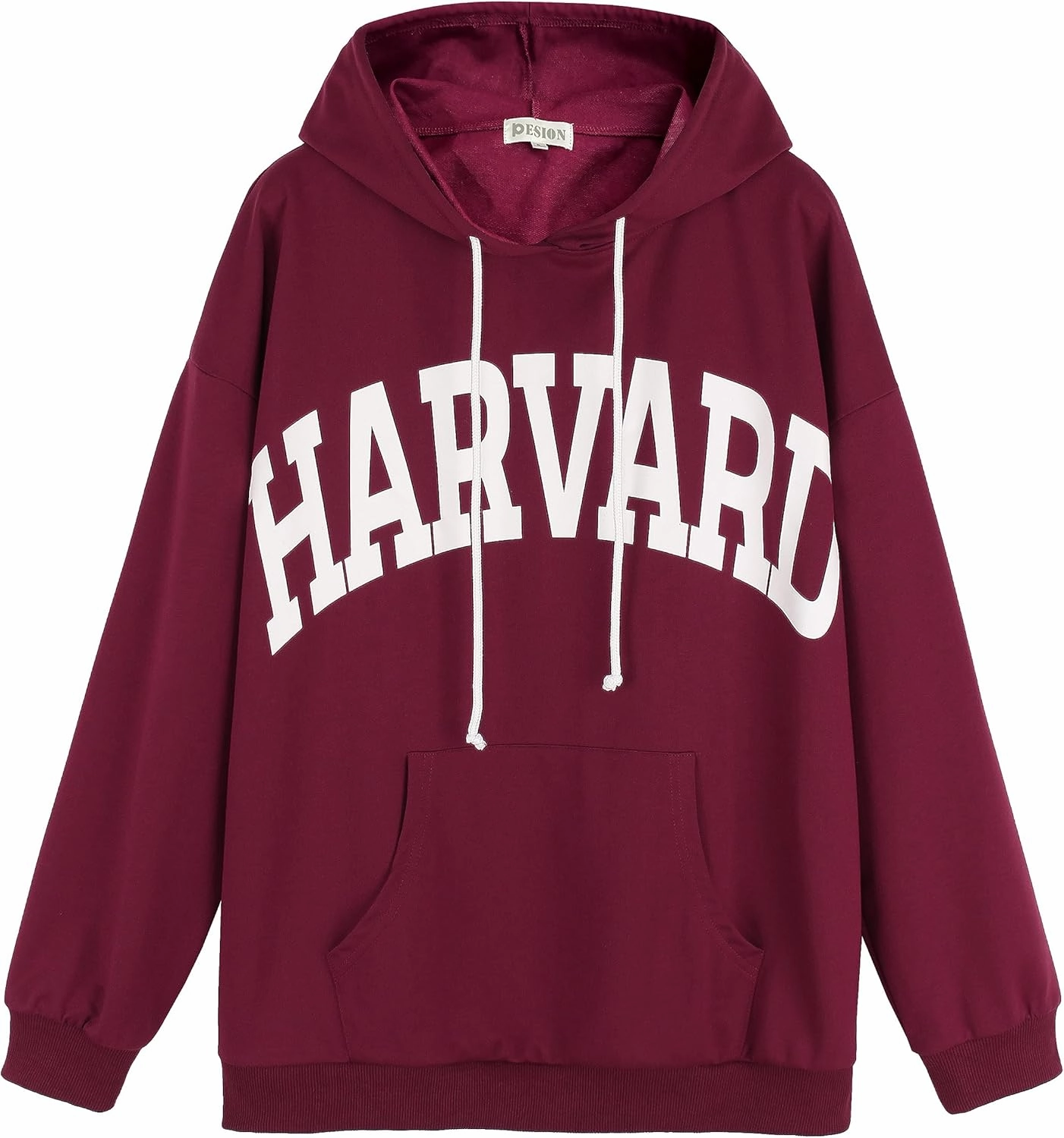 PESION Womens Pullover Hoodies Oversized Graphic Color Block Novelty Hoodie Sweatshirts with Pockets