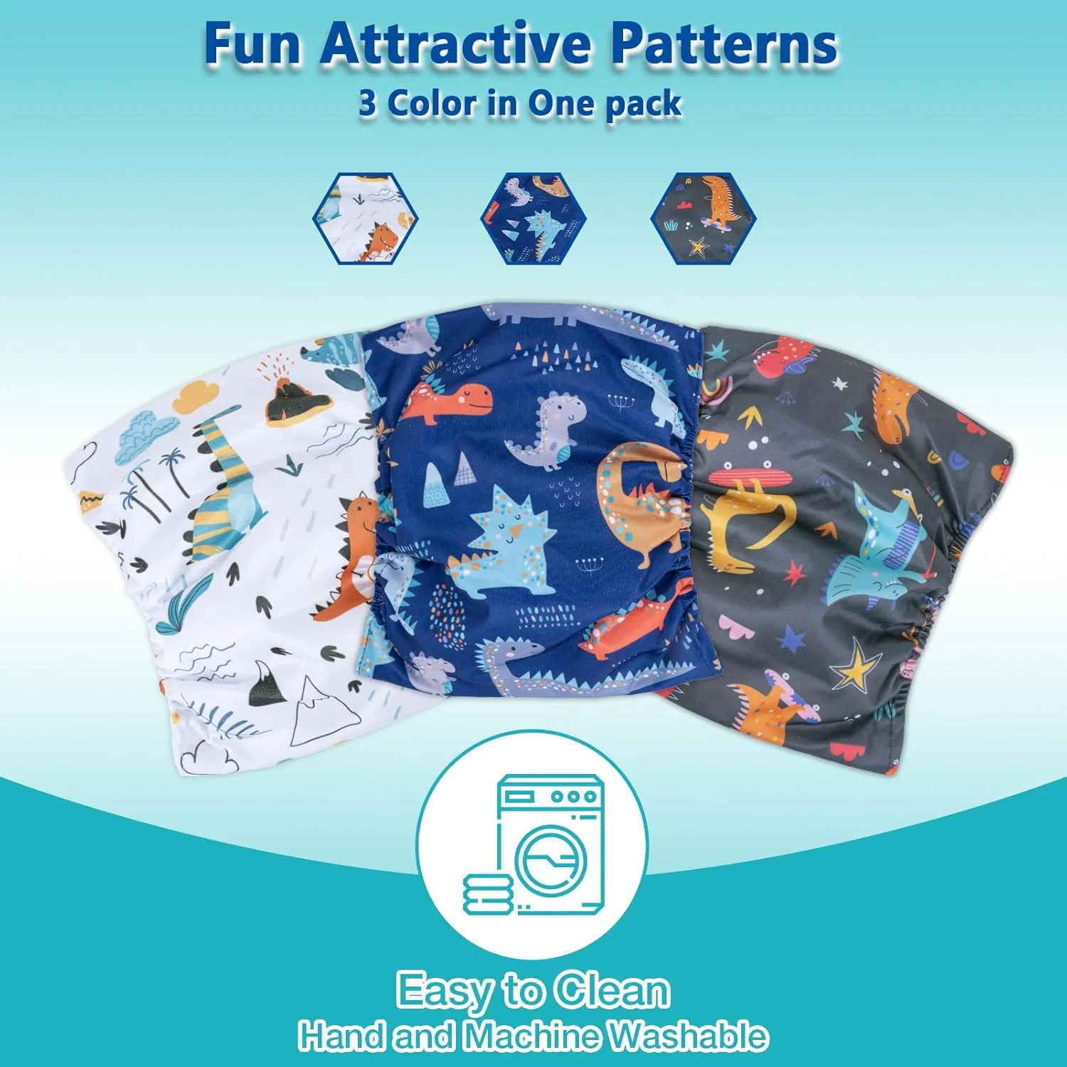 Pet Soft Dog Belly Band - 3 Packs Reusable Dog Diapers Male|Male Dog Diapers Belly Wraps - Washable Dog Belly Bands for Male Dogs(Dino, S)