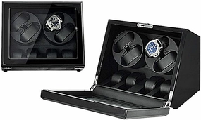 Piano Paint Automatic Watch Winder, 5 Roating Mode, Watch Pillow 55mm Watch Storage Box, Mute Motor, Transparent Window with Key (4 4)