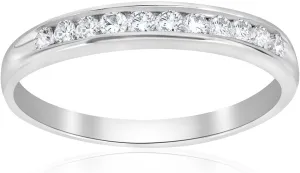 Platinum 1/4Ct Diamond Lab Grown Womens Wedding Channel Set Ring (GH,VS1-VS2)