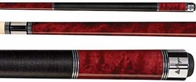 Players C-960 Classic Crimson Birds-Eye Maple with Triple Silver Rings Cue, 21-Ounce