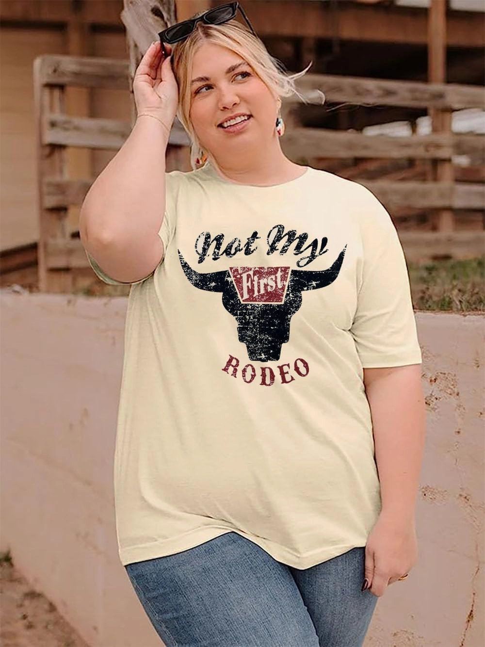 Plus Size Cowboy Shirt Cowgirls Tshirt Retro Rodeo Western Tops Country Music Tees Casual Holiday Concert Outfit(2-5X)