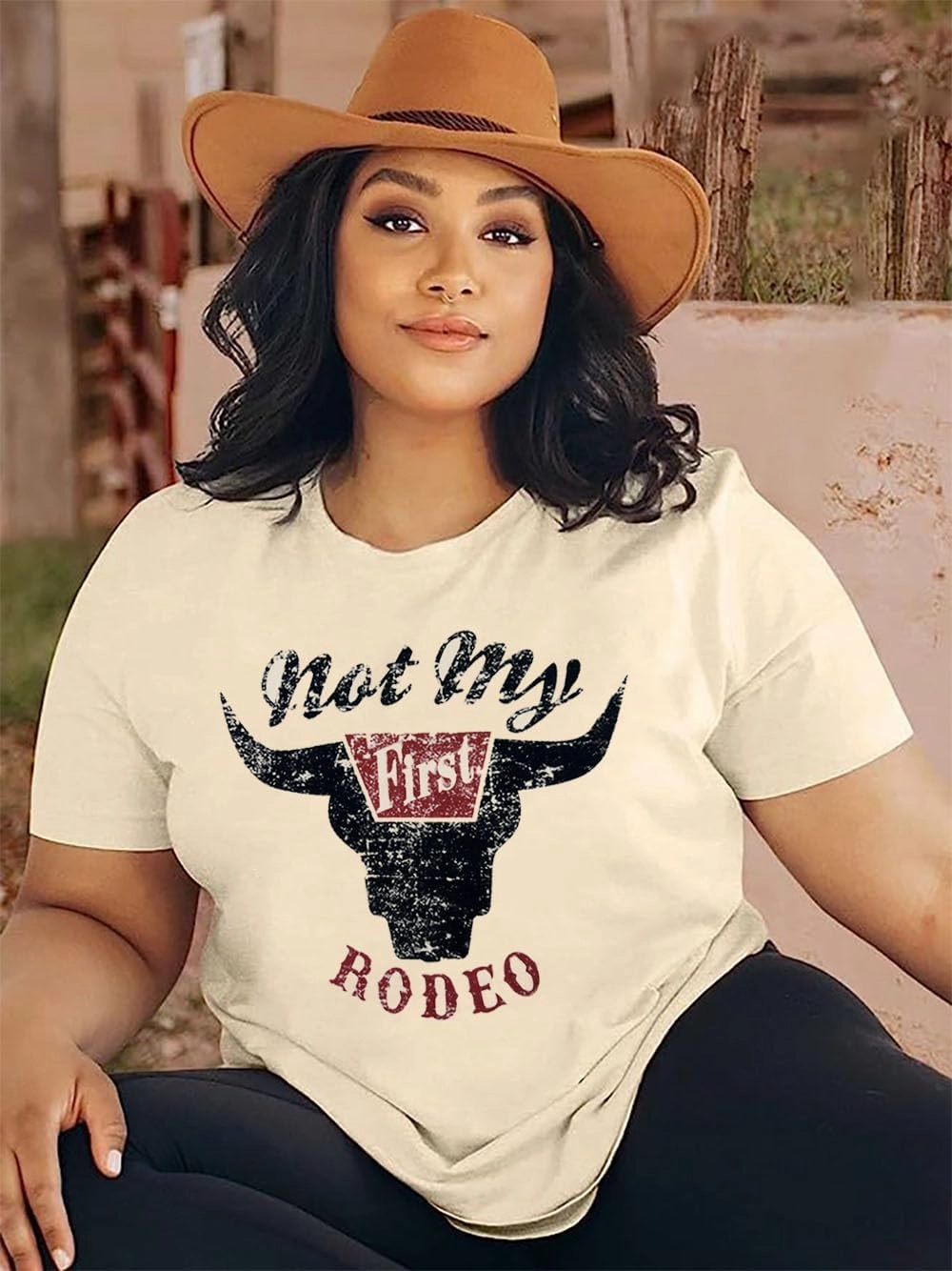 Plus Size Cowboy Shirt Cowgirls Tshirt Retro Rodeo Western Tops Country Music Tees Casual Holiday Concert Outfit(2-5X)