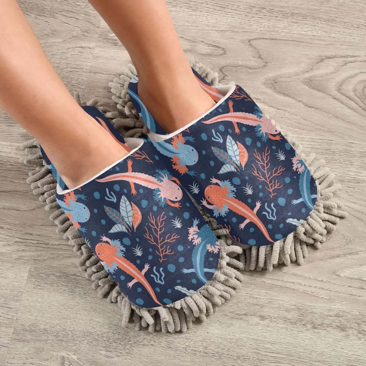 Poeticcity Mop Slippers Shoes, Unisex Cleaning House Slippers Spa Dusting Slippers M-L