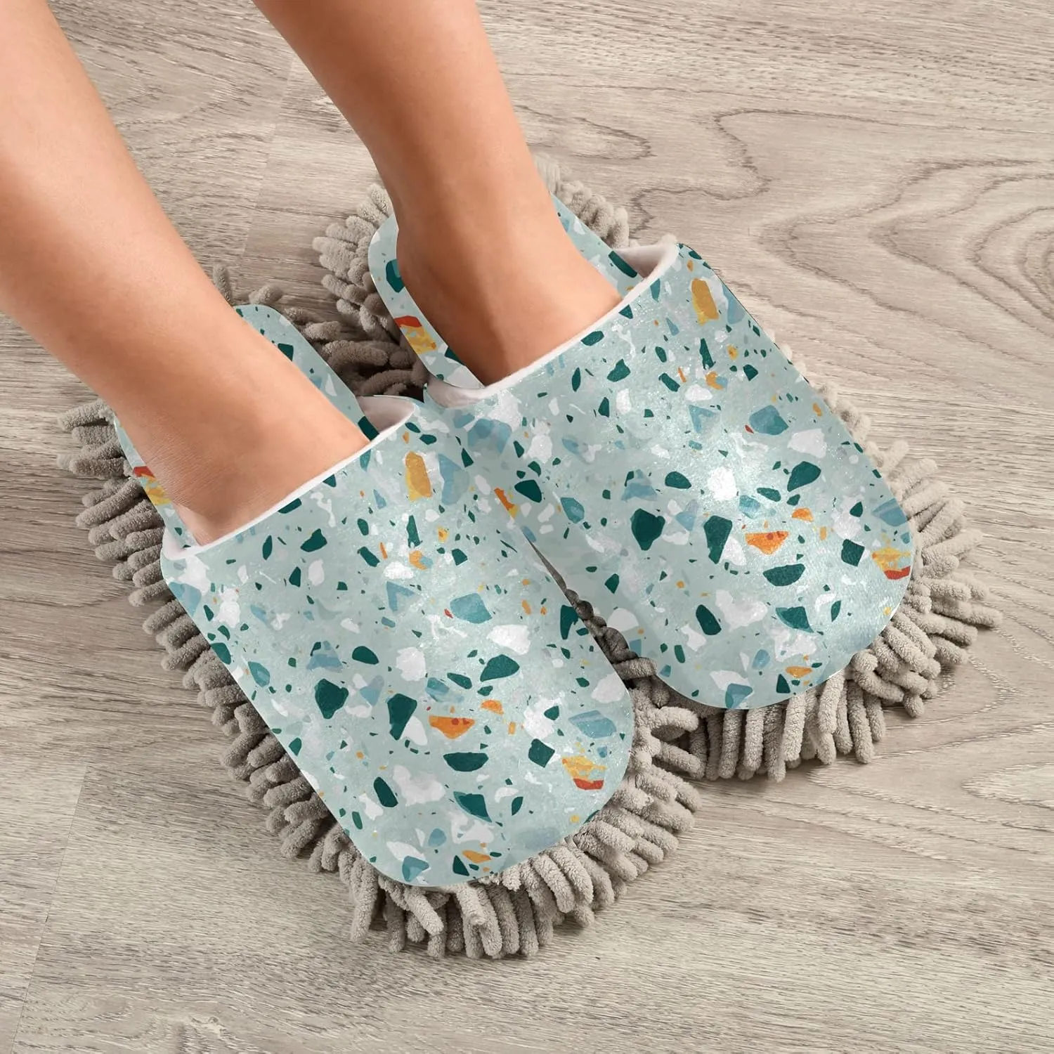 Poeticcity Mop Slippers Shoes, Unisex Cleaning House Slippers Spa Dusting Slippers M-L