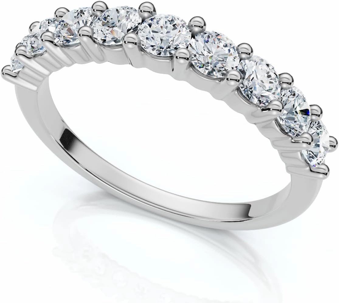 Pompeii 1Ct TW Diamond Common Prong Stackable Wedding Ring 14k Gold/Platinum Lab Grown (E/F,VS1-VS2)