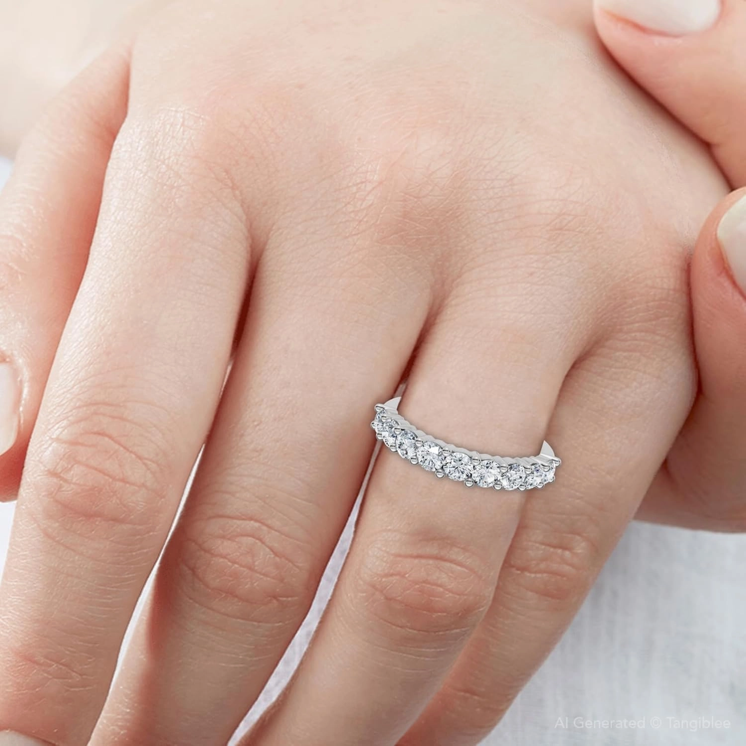 Pompeii 1Ct TW Diamond Common Prong Stackable Wedding Ring 14k Gold/Platinum Lab Grown (E/F,VS1-VS2)