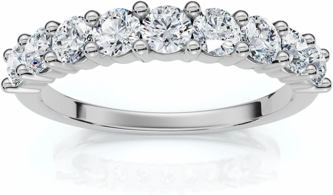 Pompeii 1Ct TW Diamond Common Prong Stackable Wedding Ring 14k Gold/Platinum Lab Grown (E/F,VS1-VS2)