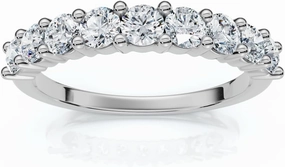 Pompeii 1Ct TW Diamond Common Prong Stackable Wedding Ring 14k Gold/Platinum Lab Grown (E/F,VS1-VS2)