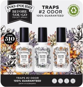 Poo-Pourri Toilet Spray Set, Variety Pack, 3.4 fl oz, 3-count, Includes Tuberose Blossom, Lavender Cedarwood, and Amber Vanilla
