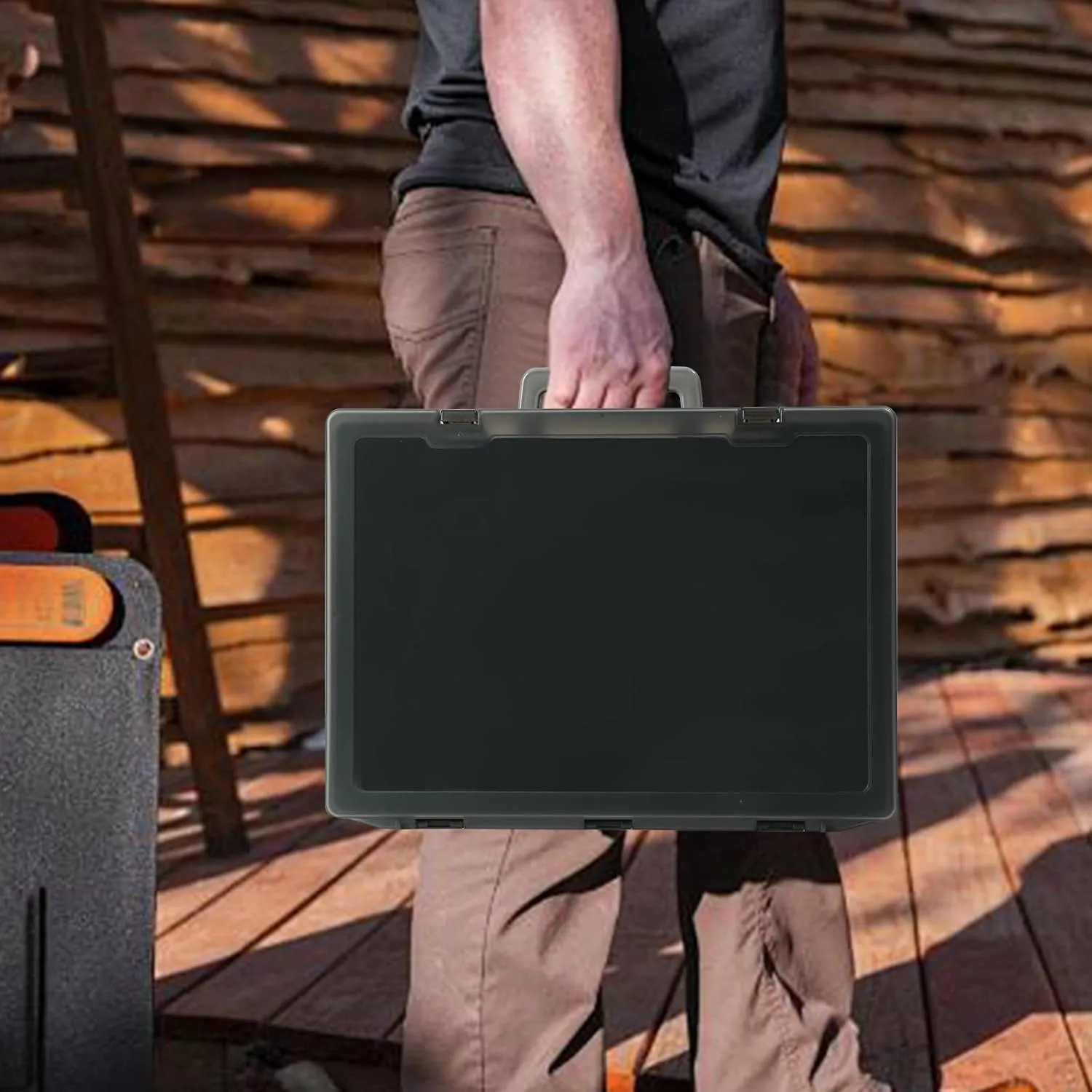 Portable Miniature Figure Storage & Carrying Case - 4 Foam Layers fits 108 Infantry Minis & Pick & Pluck for Large Figures Black Small