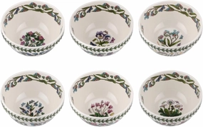 Portmeirion Botanic Garden 7" Stacking Bowl - Set of 6 | Assorted Motifs | Fine Earthenware | Chip Resistant Glaze | Dishwasher, Microwave, Freezer, Oven Safe | Made in England