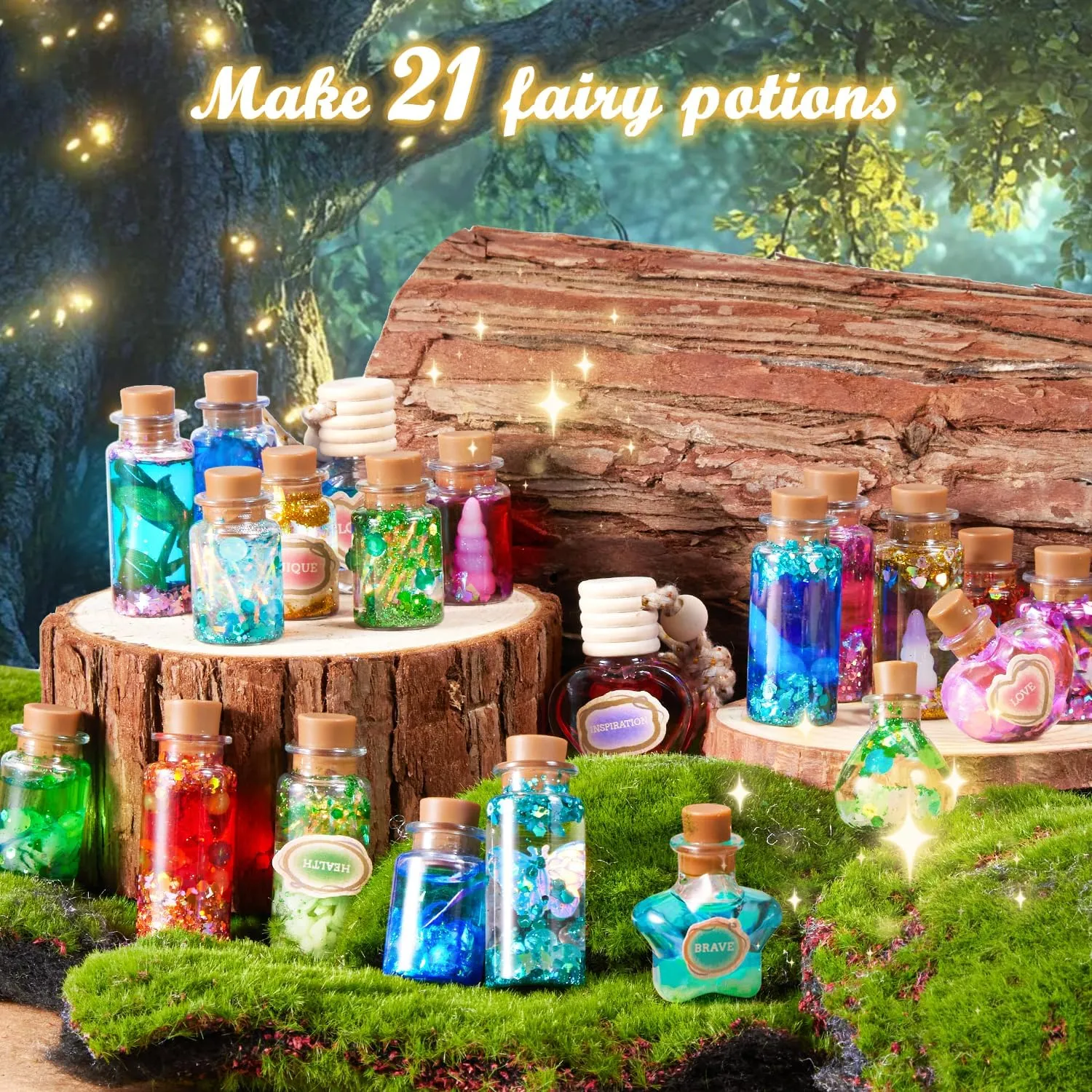 Potion Kits for Kids, 21 Potion Bottles Magic Set, Easter Gifts Decorations Ornaments Garden Art Crafts Birthday Toys for Girls and Boys 6 7 8 9 10 11 12 Years Old Families Party Indoor Outdoor