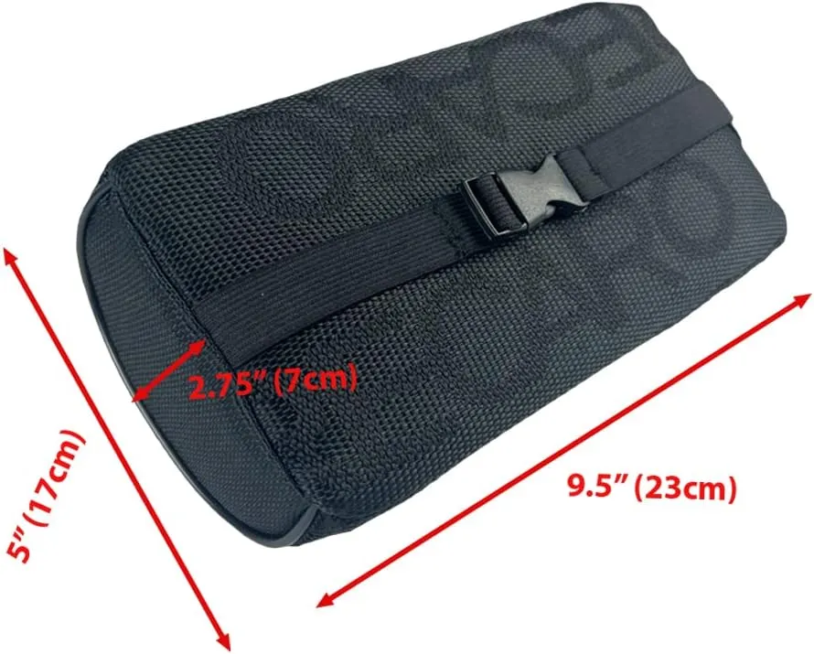 Q1-TECH, 2PCS JDM Bride Recaro Racing Gradation for Car Seat Neck Rest Headrest Pillow Fabric Bucket seat Material (Recaro/Black)
