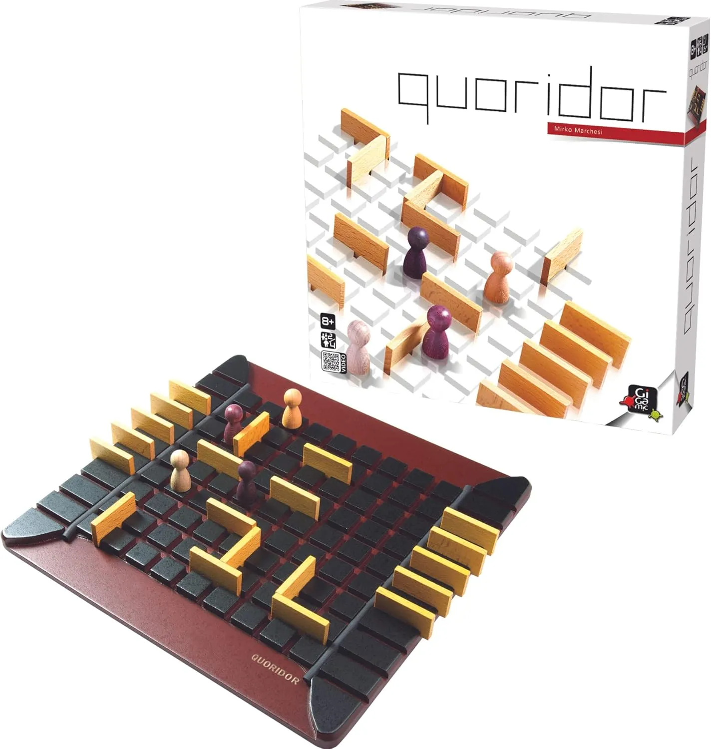 Quoridor - Over 1 Million Sold! Mensa Select Winner | Wooden Abstract Strategy Game for Adults and Families | Ages 8  | 2 to 4 Players | 1 Minute to Learn, 15 Minutes to Play