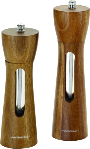Rachael Ray Tools and Gadgets 2-Piece Acacia Salt and Pepper Grinder Set