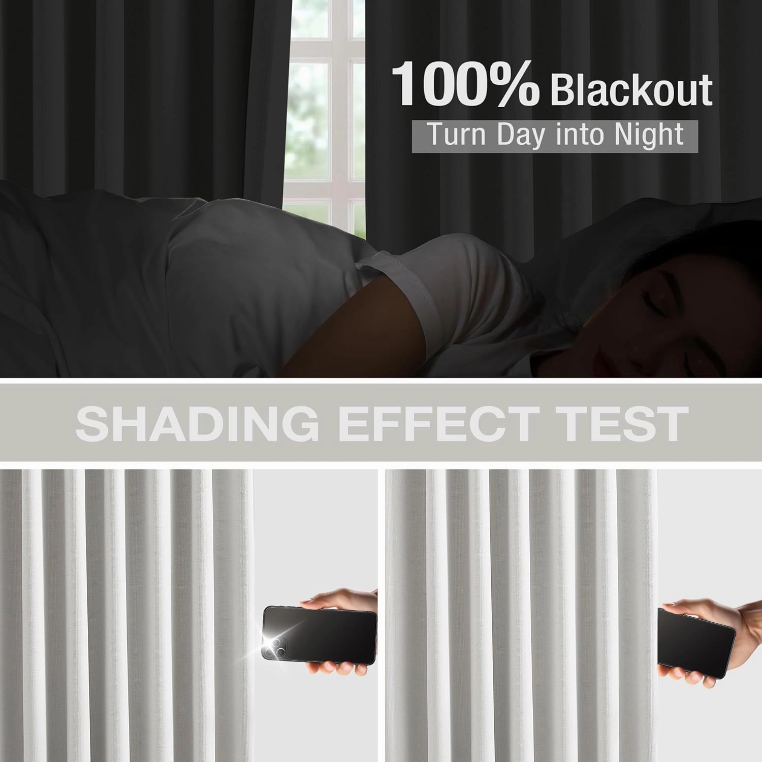 Randall Pinch Pleated 100% Blackout Window Curtains 108 Inch for Bedroom Living Room Cream White Linen Textured Light Blocking Drapes Thermal Insulated Back Tab Window Treatment, 2 Panels, 38"Wx108"L