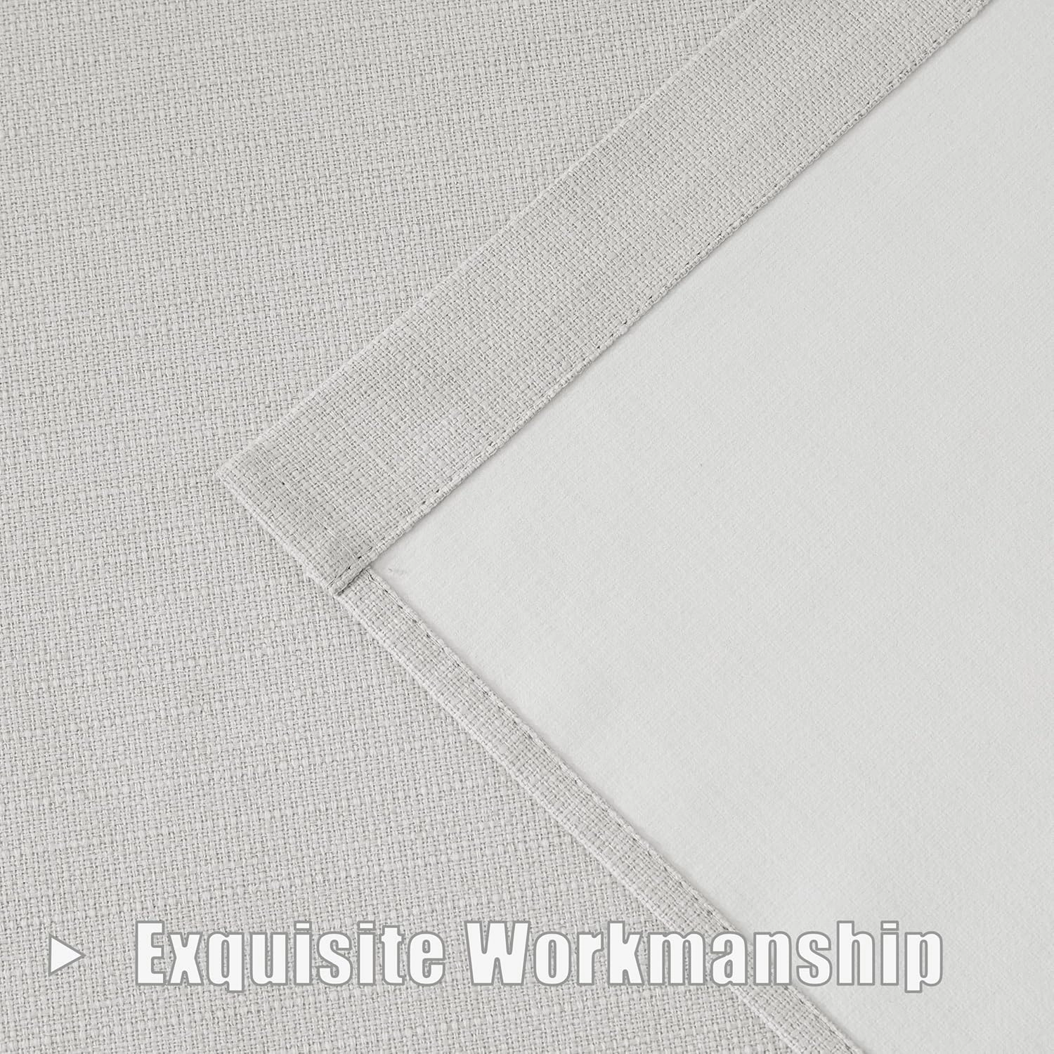 Randall Pinch Pleated 100% Blackout Window Curtains 108 Inch for Bedroom Living Room Cream White Linen Textured Light Blocking Drapes Thermal Insulated Back Tab Window Treatment, 2 Panels, 38"Wx108"L