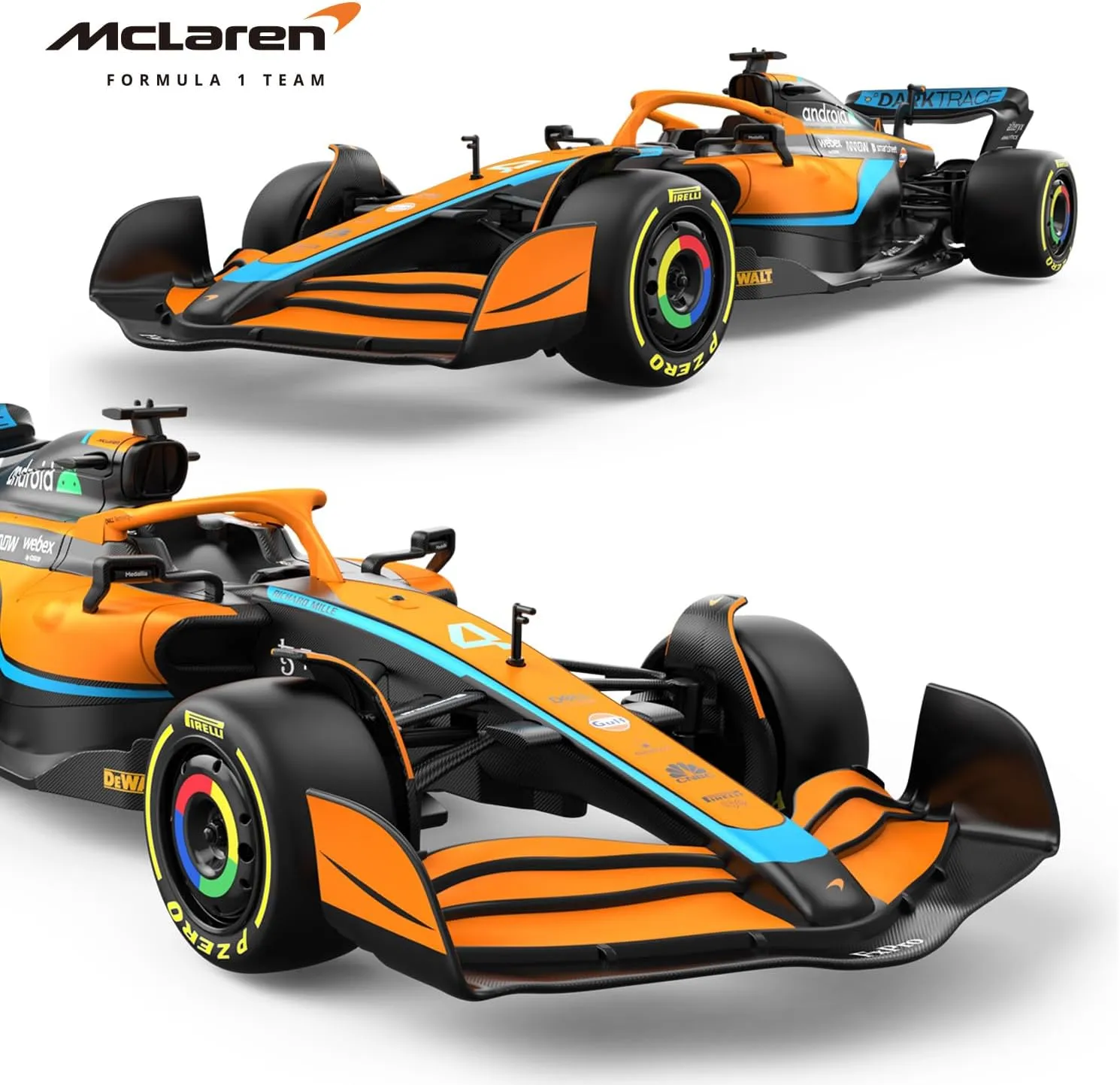 RASTAR McLaren Formula 1 Race Toy Car 2022, 1:18 F1 McLaren MCL36 Remote Control Car Model Vehicle Lando Norris   Daniel Ricciardo Drive to Survive