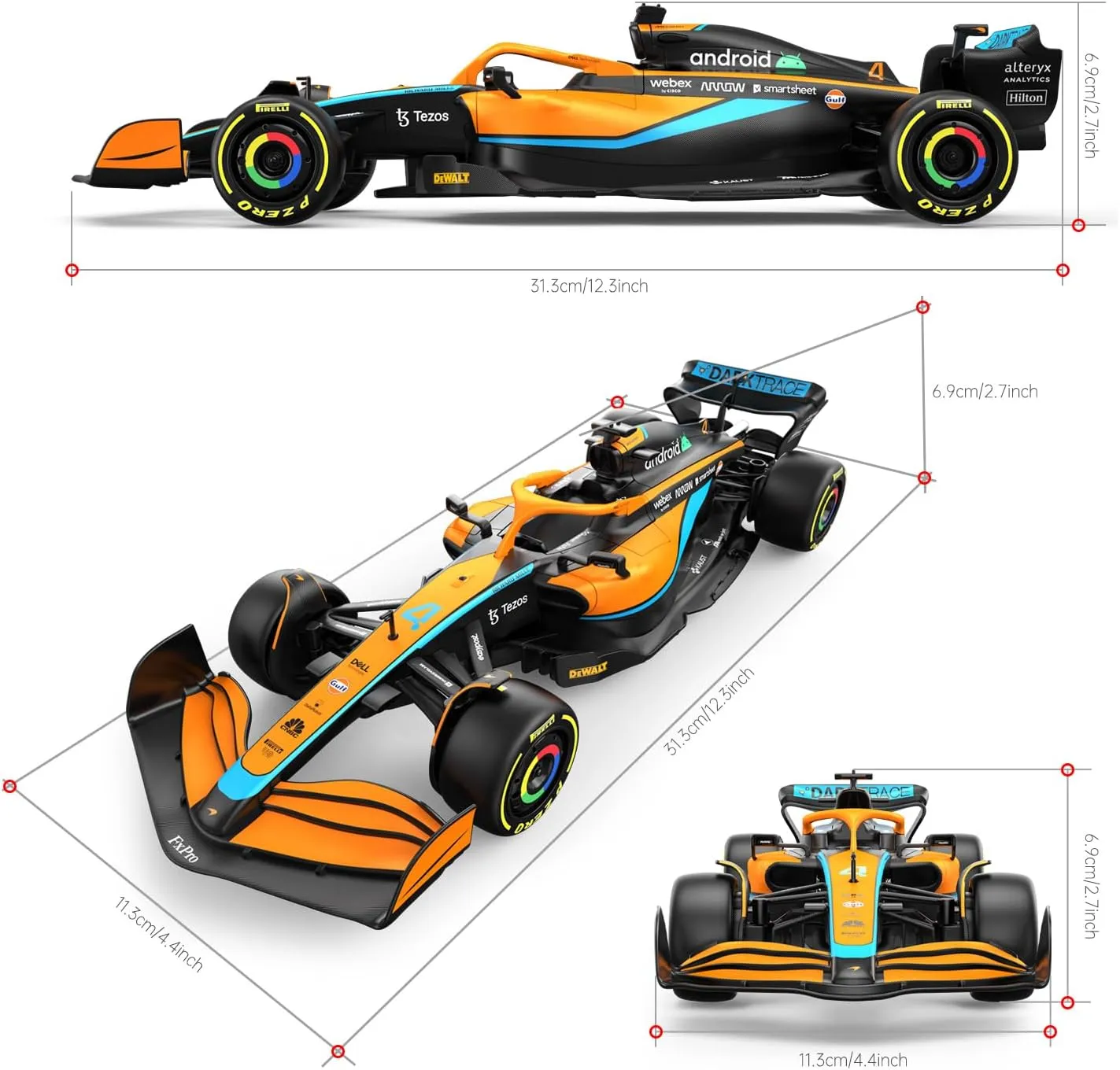 RASTAR McLaren Formula 1 Race Toy Car 2022, 1:18 F1 McLaren MCL36 Remote Control Car Model Vehicle Lando Norris   Daniel Ricciardo Drive to Survive