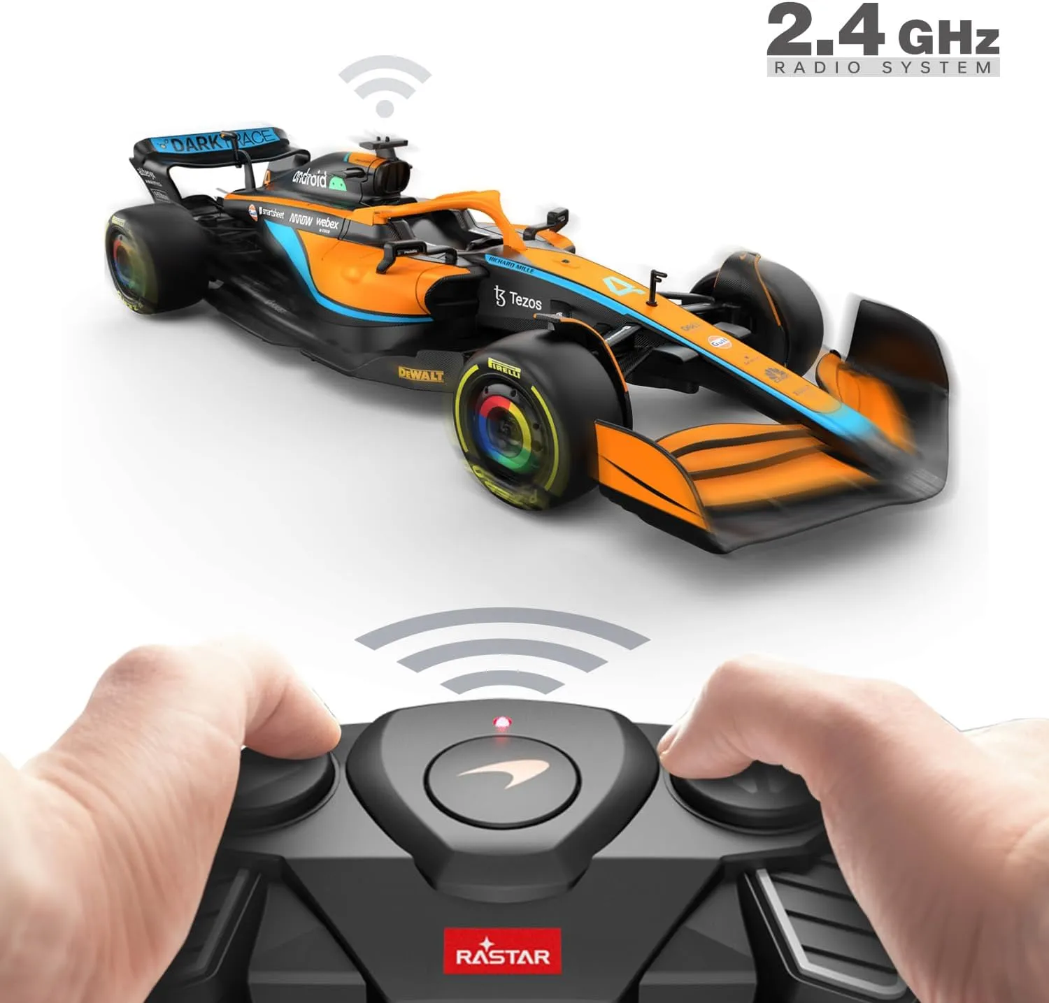 RASTAR McLaren Formula 1 Race Toy Car 2022, 1:18 F1 McLaren MCL36 Remote Control Car Model Vehicle Lando Norris   Daniel Ricciardo Drive to Survive