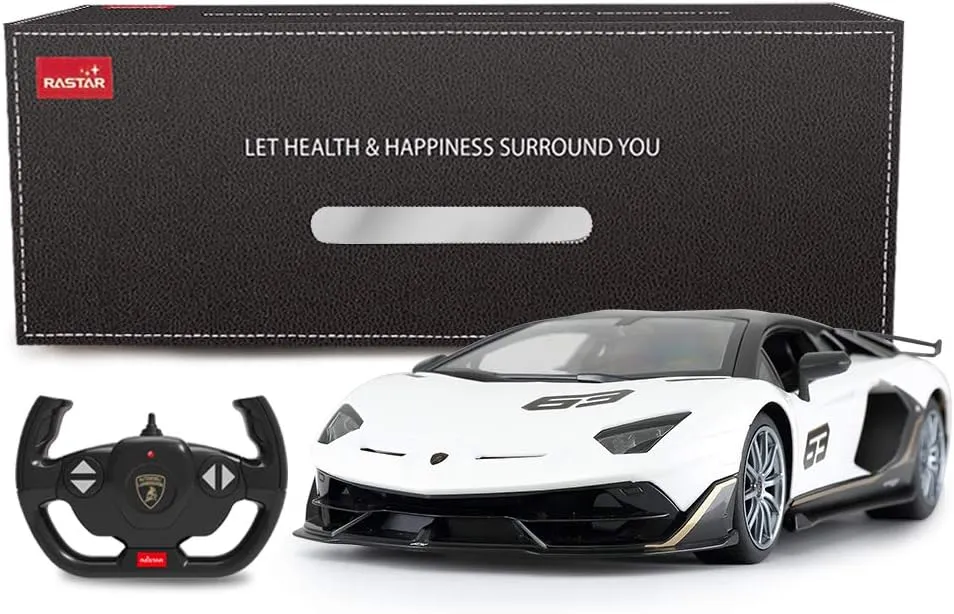 RASTAR Toy Lamborghini Car 1:14 Lamborghini Aventador SVJ Remote Control Model Car, Super RC Sport Racing Car for Kids Boys Gifts, 2.4GHz / White