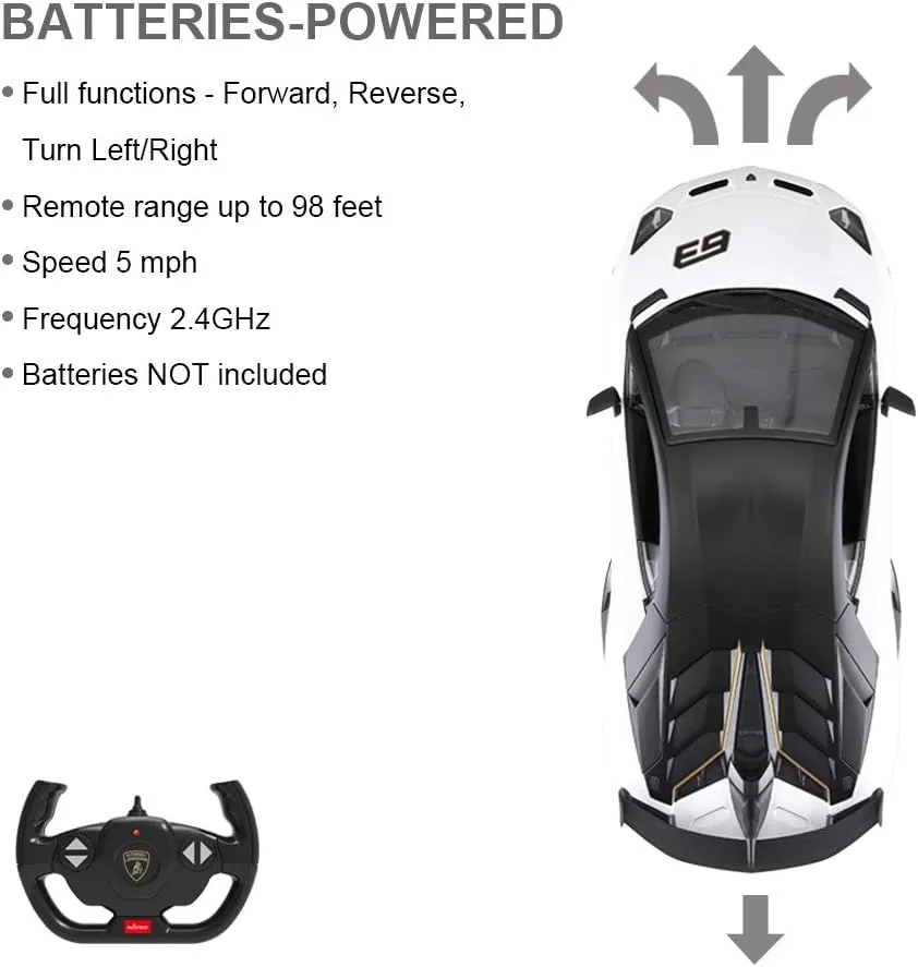 RASTAR Toy Lamborghini Car 1:14 Lamborghini Aventador SVJ Remote Control Model Car, Super RC Sport Racing Car for Kids Boys Gifts, 2.4GHz / White