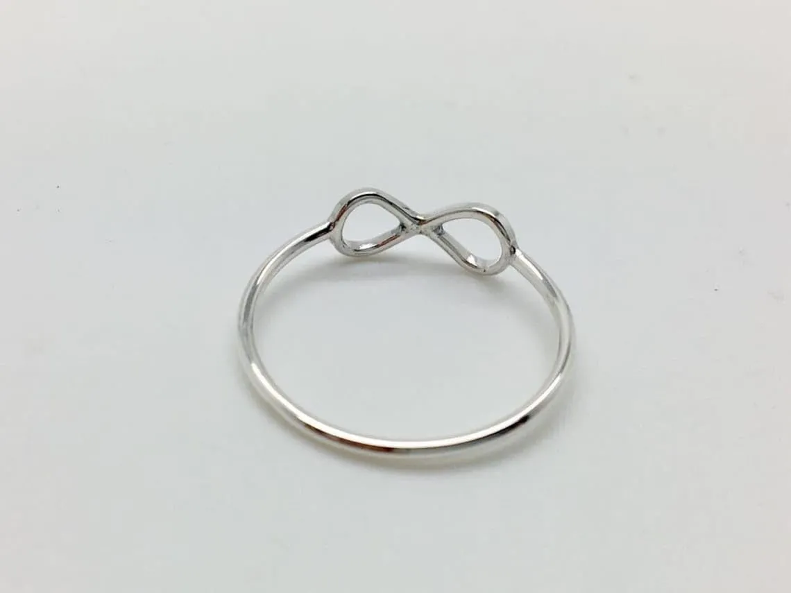 RAVARIA GEMS Bow Rings Infinity Rings for Women in Sterling 925 Silver Sterling nfinity Thin Band Stackable Minimalist Ring For Woman