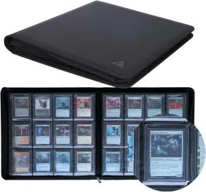 Rayvol 12-Pocket Toploader Binder, Holds 432 Toploaders 12 Pocket Top Loader Card Storage Case, 400   Ringless Double-Sided Pockets for Cards in 3 x 4'' Toploaders