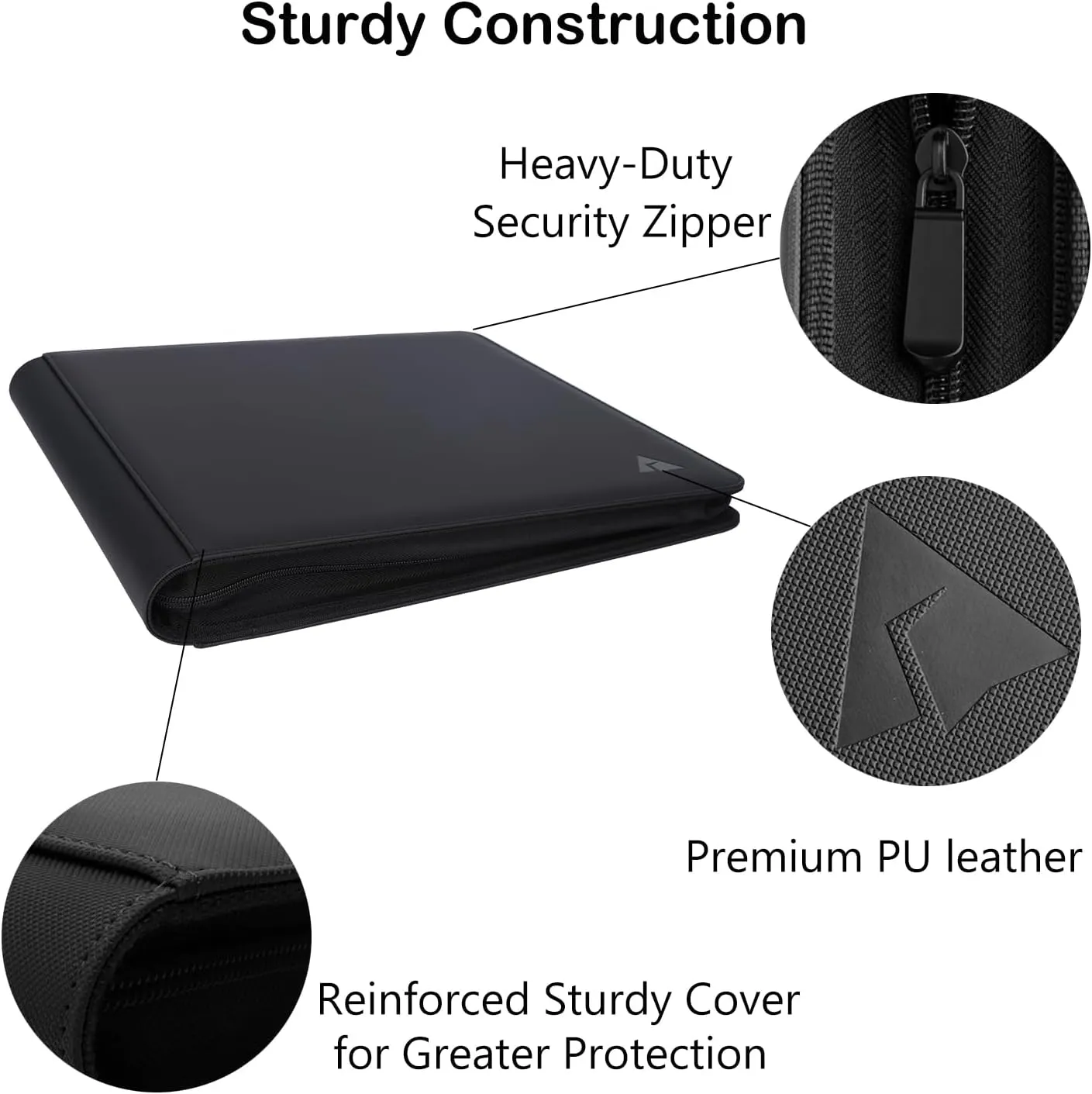 Rayvol 12-Pocket Toploader Binder, Holds 432 Toploaders 12 Pocket Top Loader Card Storage Case, 400   Ringless Double-Sided Pockets for Cards in 3 x 4'' Toploaders