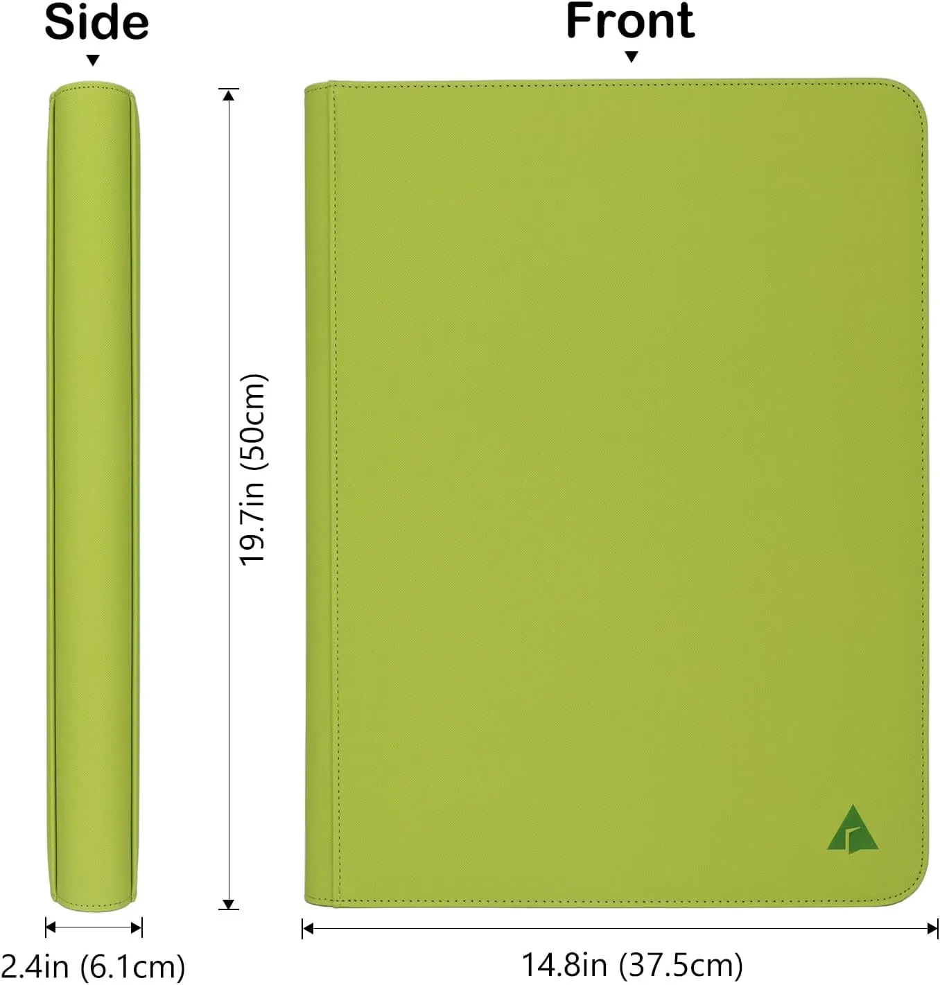 Rayvol 16-Pocket Toploader Binder, Holds 512 Toploaders 16 Pocket Top Loader Card Storage Case, 500   Ringless Double-Sided Pockets for Cards in 3 x 4'' Toploaders -Grass Green