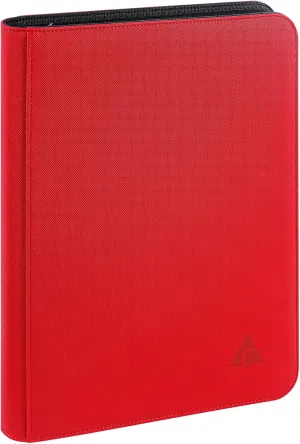 Rayvol Premium 9-Pocket 504 Card Binder, Ringless Trading Card Album Folder - Side Loading Black Page Pocket Binder for TCG (9-Pocket, Red)