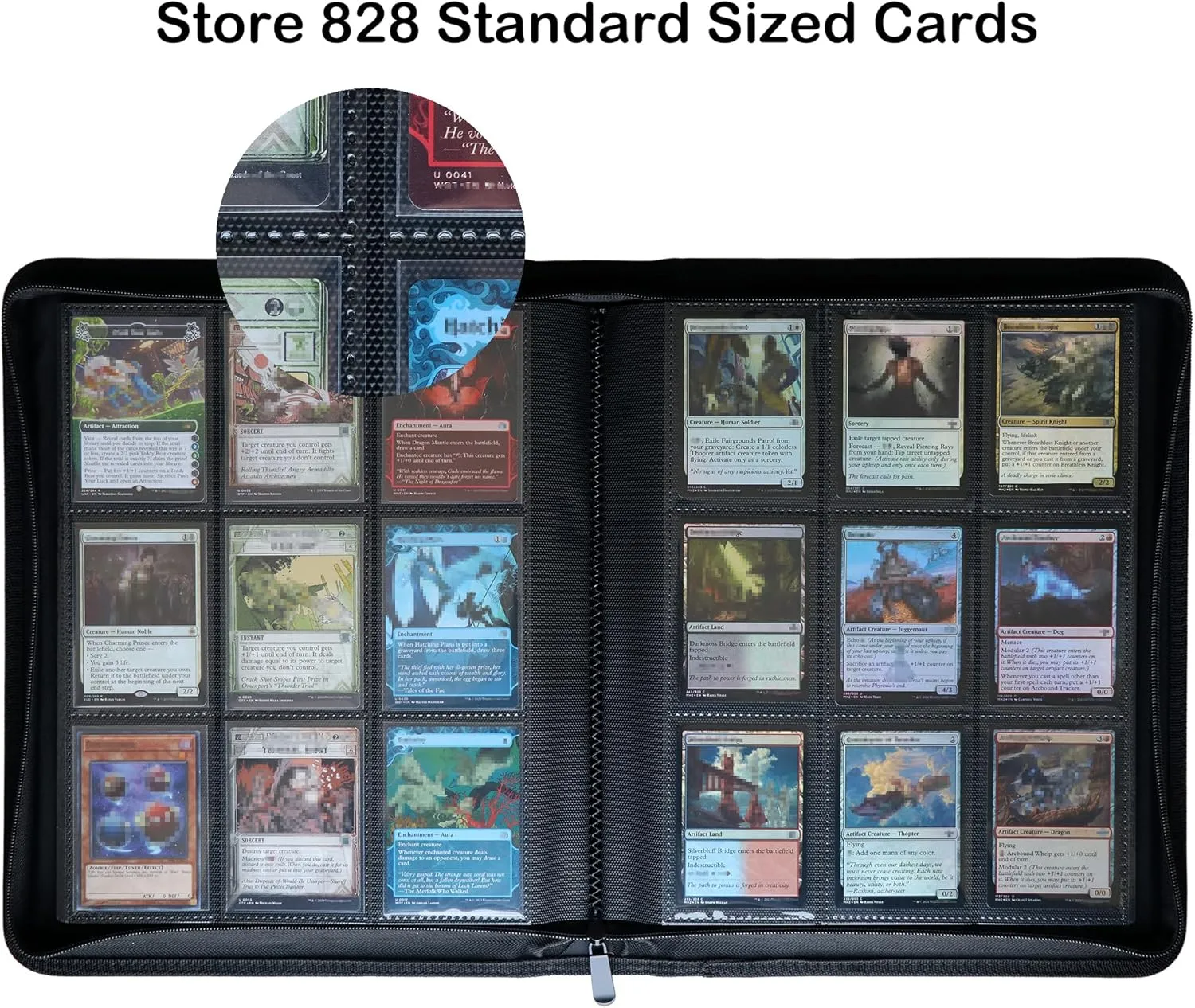 Rayvol Premium 9-Pocket Card Binder - Fits 828 Trading Cards, Side Loading Ringless Card Collection Album for TCG and Sports Cards -Blue