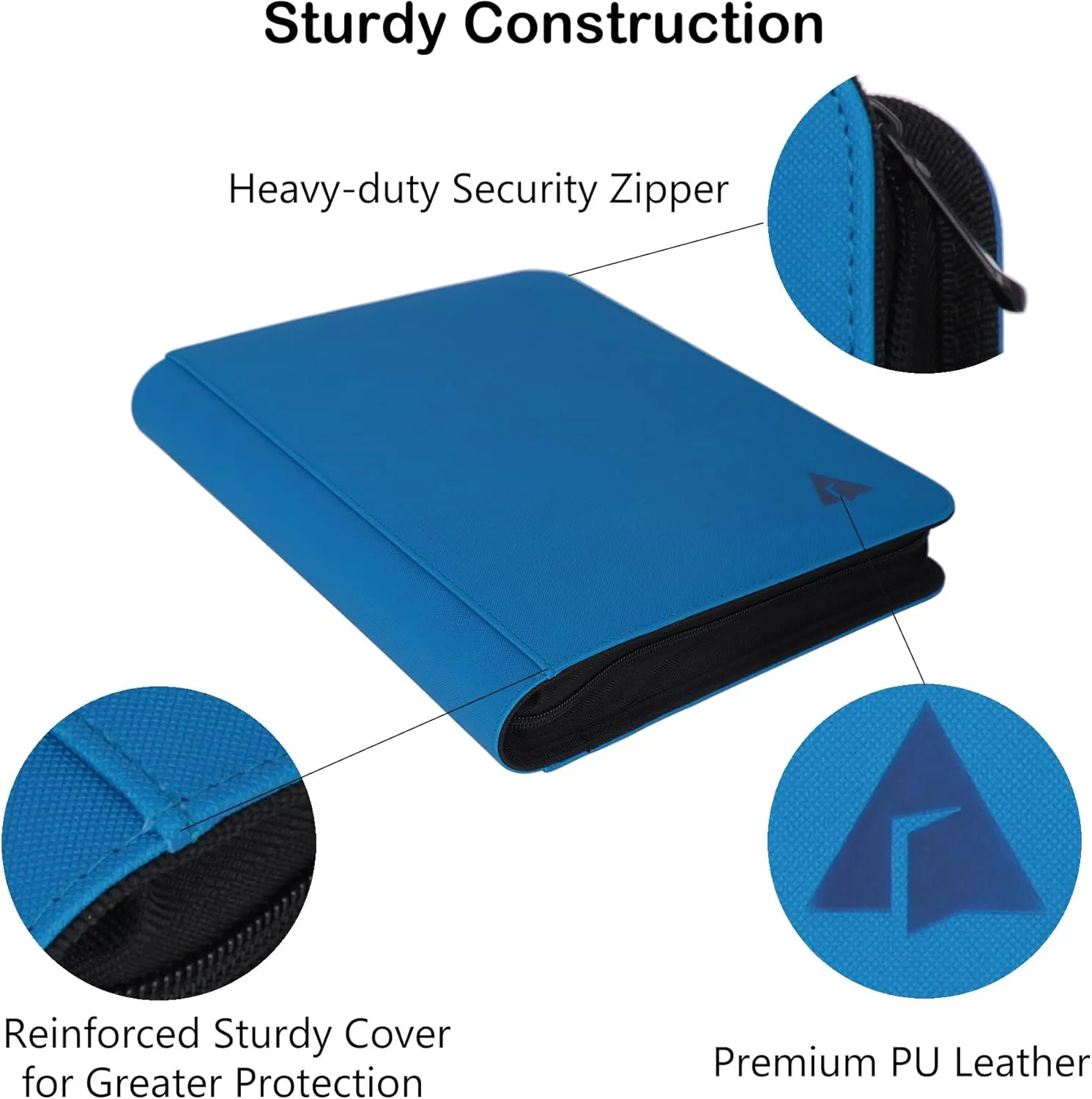 Rayvol Premium 9-Pocket Card Binder - Fits 828 Trading Cards, Side Loading Ringless Card Collection Album for TCG and Sports Cards -Blue