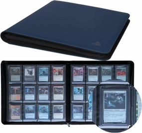 Rayvol 12-Pocket Toploader Binder, Holds 432 Toploaders 12 Pocket Top Loader Card Storage Case, 400   Ringless Double-Sided Pockets for Cards in 3 x 4'' Toploaders -Nightblue