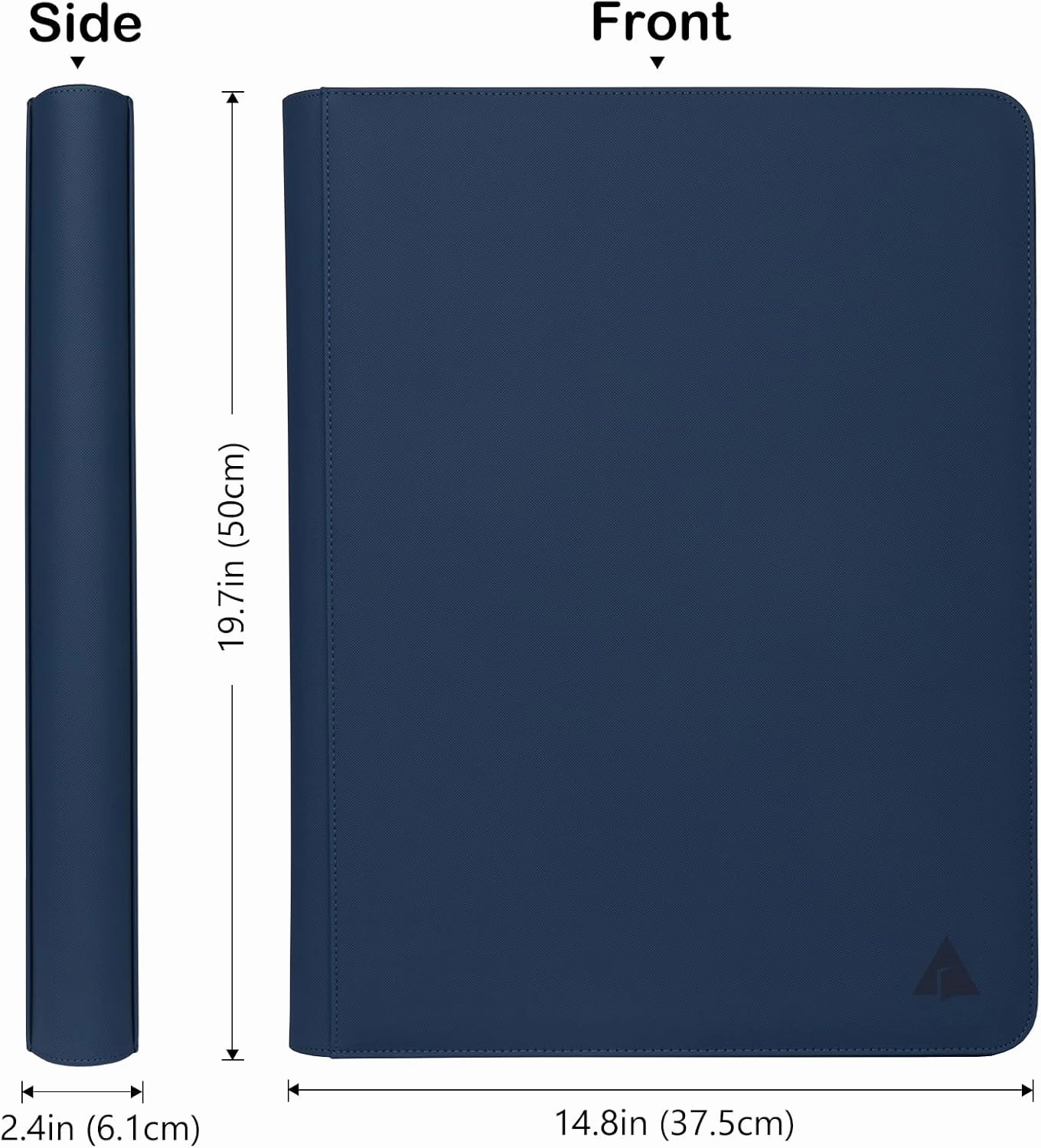 Rayvol 16-Pocket Toploader Binder, Holds 512 Toploaders 16 Pocket Top Loader Card Storage Case, 500   Ringless Double-Sided Pockets for Cards in 3 x 4'' Toploaders -Nightblue