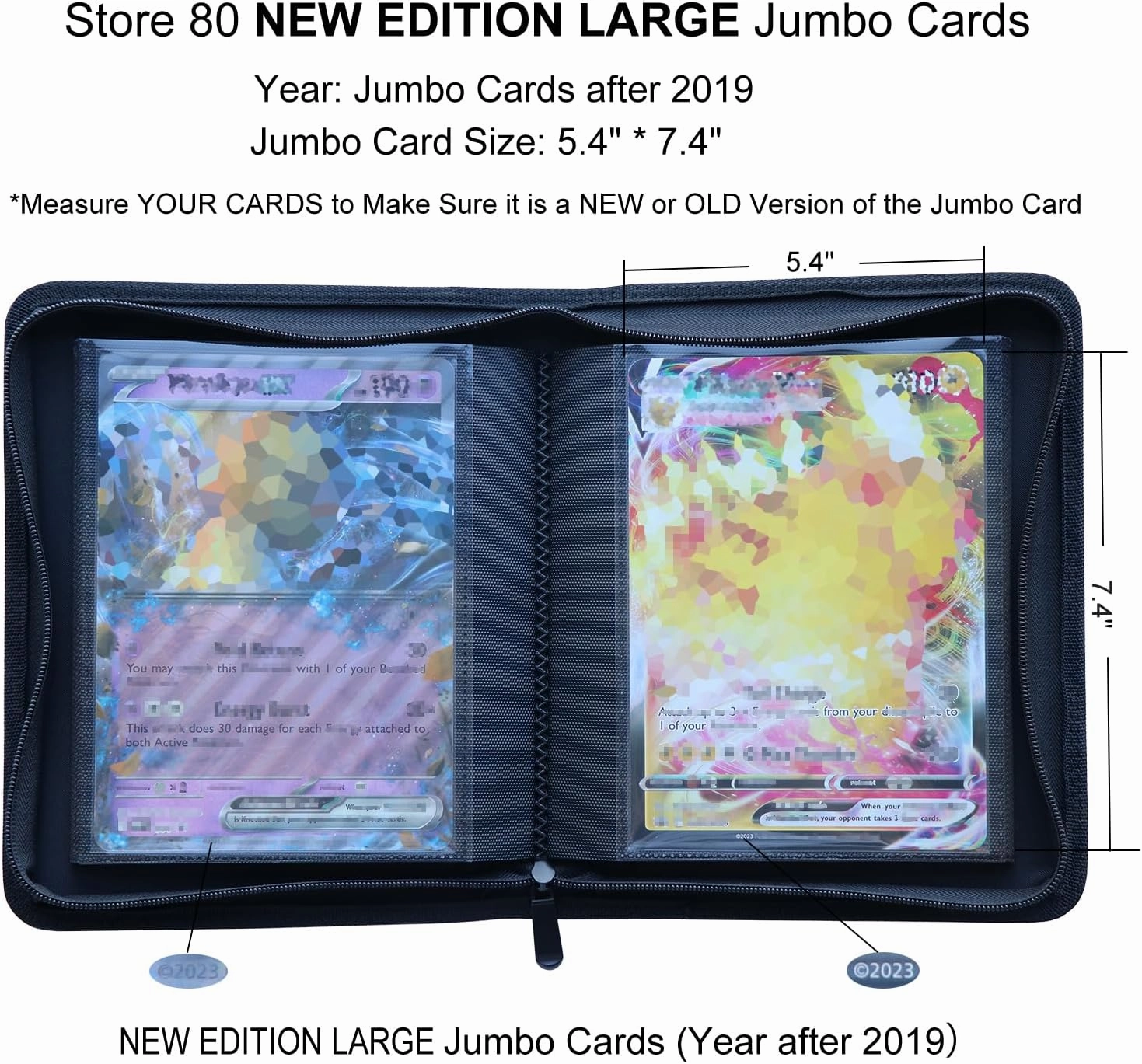 Rayvol Jumbo Card Binder - Size L, Fits 80 Jumbo Cards - Includes 80 L Penny Sleeves, Ringless Binder for Oversized Cards 5.4 * 7.4 Inch