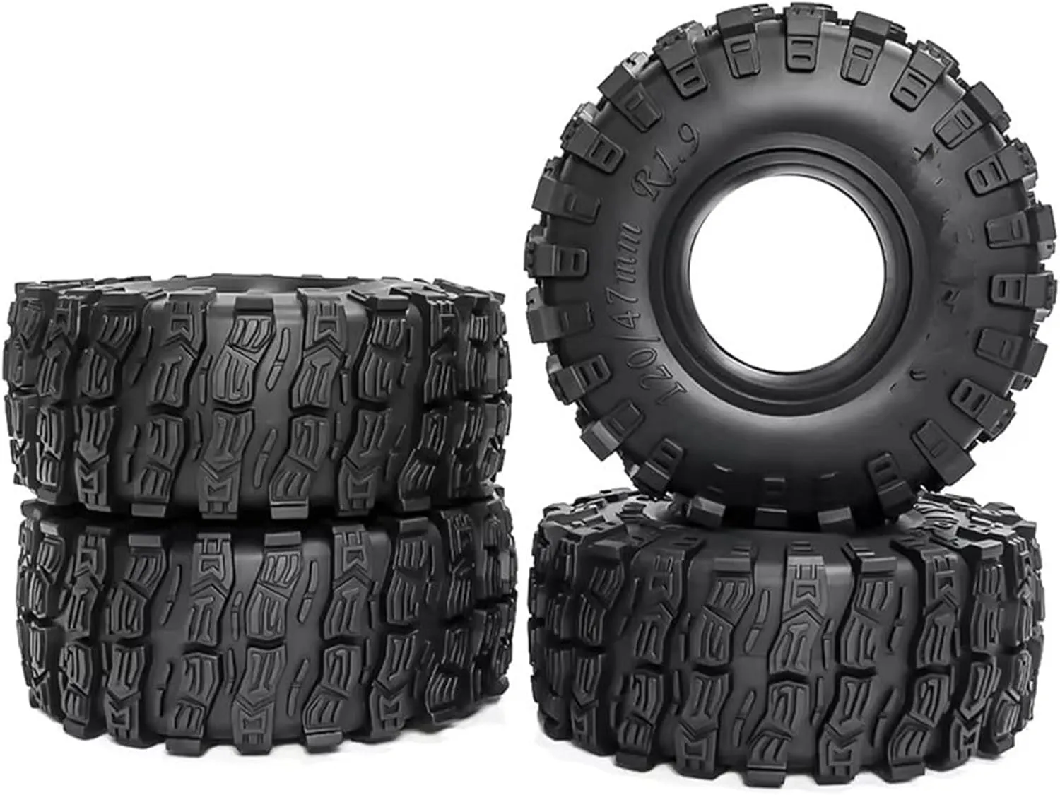 RC Accessory Compatible with Axial for SCX10 for Pro for Capra for for traxxas D90 1/10 RC Crawler Car Parts 4pcs 120mm 1.9" Soft Rubber Tire Wheel Tyre