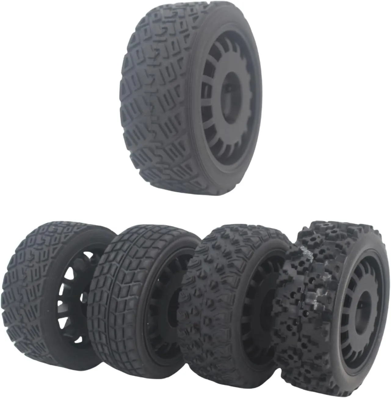 RC Tyre Set for HSP for HPI for Kyosho for Sakura for Tamiya for Yokomo 4pcs 1/10 Soft Rubber Tire Touring Car Tire 1/10 for Rally Tire(21105)