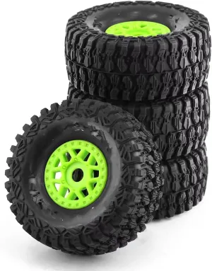 RC Wheel Tire Compatible with ARRMA for Mojave for TRAXXAS 1/7 RC Car for Desert Short Course Truck Off-Road for Buggy 135mm Tire 17mm Wheel Hex(Green)
