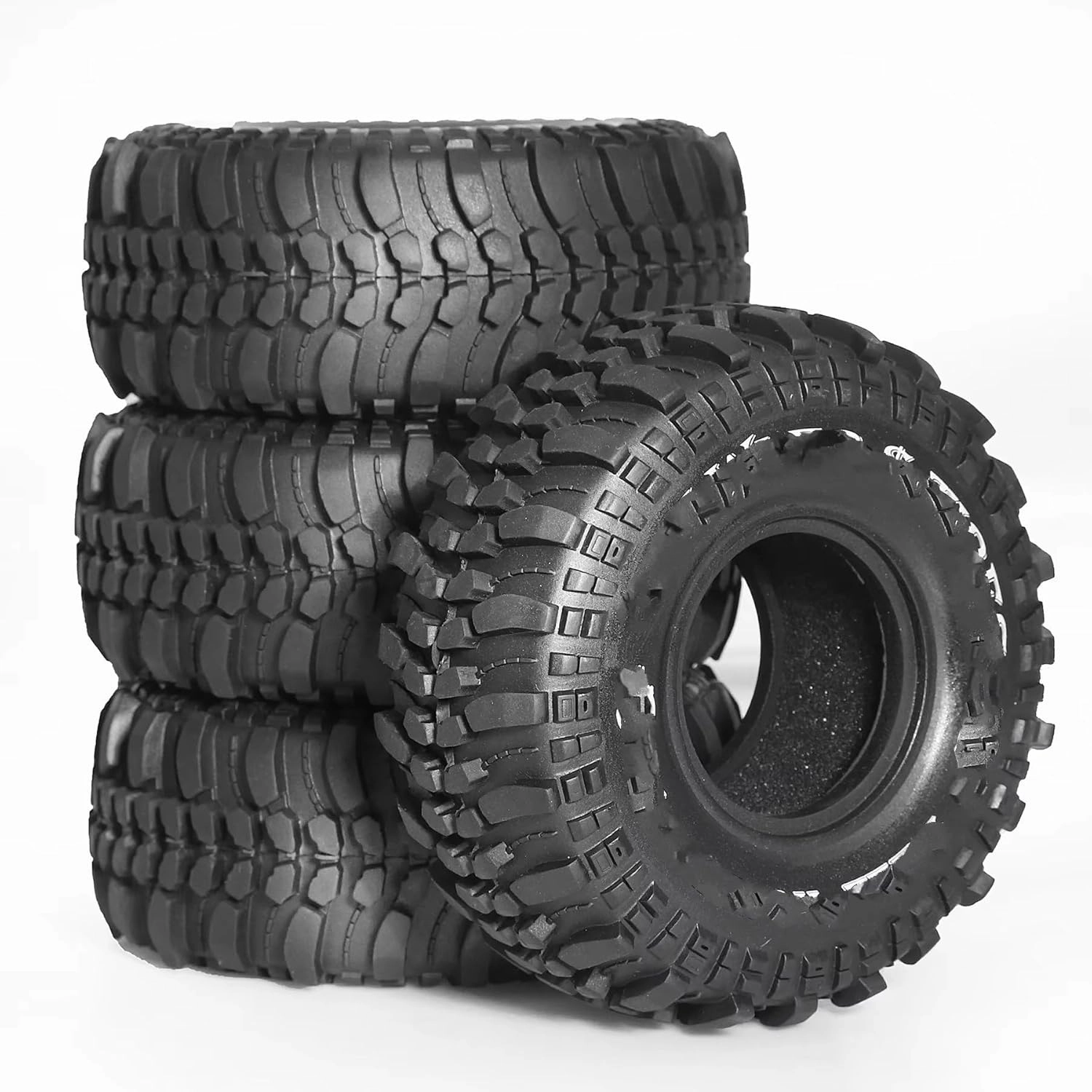 RC Accessory Compatible with Axial for SCX10 for Pro for Capra for for traxxas for TRX4 D90 1/10 RC Crawler Car 4PCS 118mm 1.9" Soft Rubber Tire Wheel Tyre