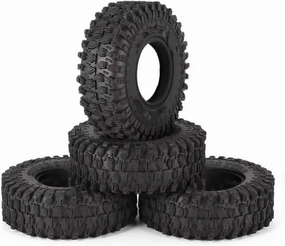 RC Accessory Compatible with Axial for SCX24 90081 AXI00002 for Deadbolt 1/24 RC Crawler Car 4 Pcs 52 * 18mm 1.0" Soft Rubber All for Terrain Wheel Tires