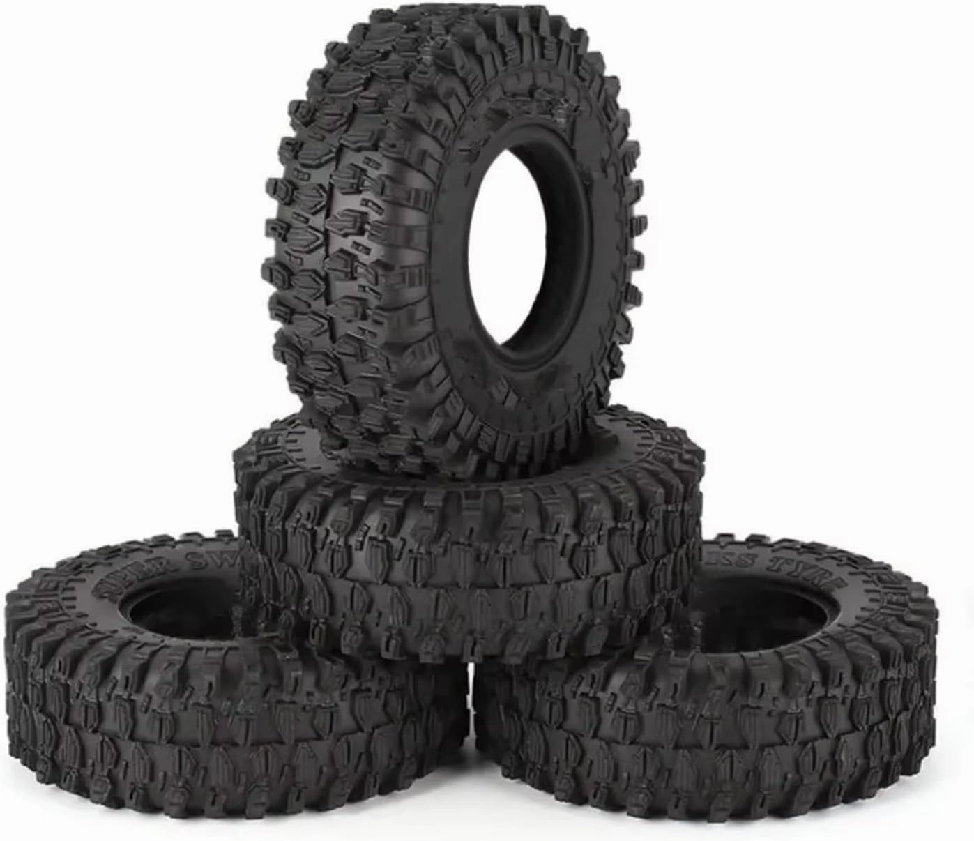 RC Accessory Compatible with Axial for SCX24 90081 AXI00002 for Deadbolt 1/24 RC Crawler Car 4 Pcs 52 * 18mm 1.0" Soft Rubber All for Terrain Wheel Tires