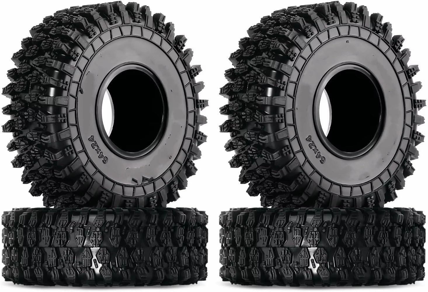 RC Accessory Compatible with Axial for SCX24 for FMS FCX24 AX24 T1011 1/18 1/24 RC Crawler Car for Super Soft Sticky 1.0 Crawler Tires 64 * 24mm